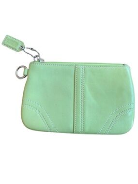 COACH Lime Green Leather with Silver Hardware Wristlet